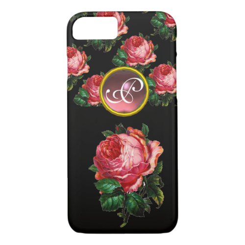 BEAUTIFUL PINK ROSE MONOGRAM iPhone 87 CASE