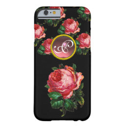 BEAUTIFUL PINK ROSE MONOGRAM BARELY THERE iPhone 6 CASE