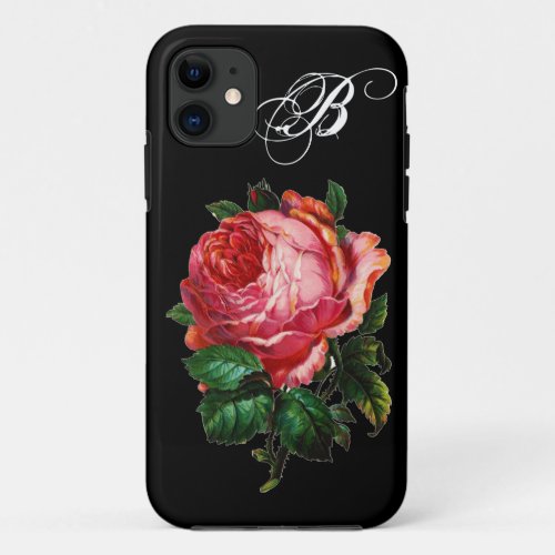 BEAUTIFUL PINK ROSE MONOGRAM iPhone 11 CASE