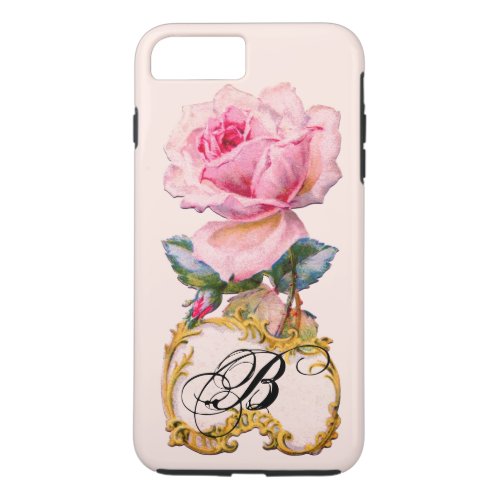BEAUTIFUL PINK ROSE MONOGRAM iPhone 8 PLUS7 PLUS CASE
