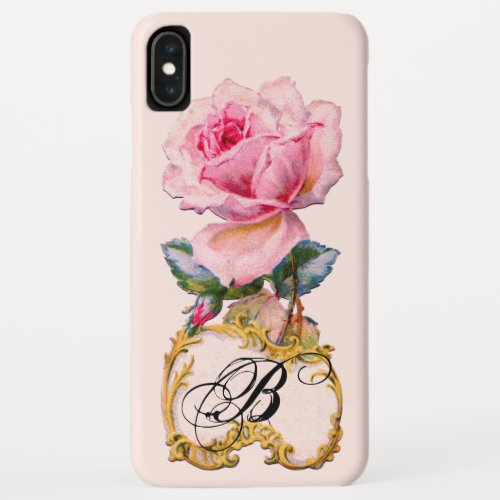 BEAUTIFUL PINK ROSE MONOGRAM iPhone XS MAX CASE