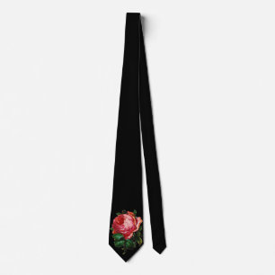 BEAUTIFUL PINK ROSE NECK TIE