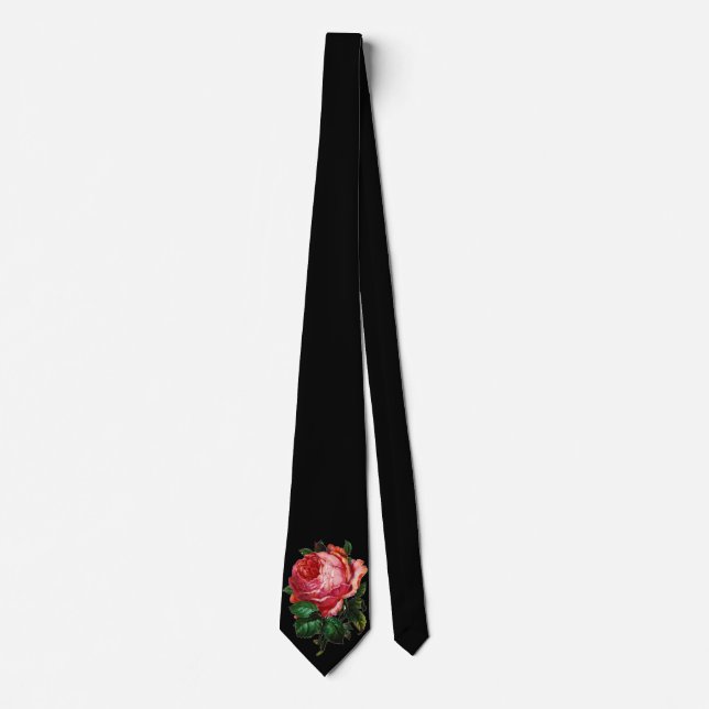 BEAUTIFUL PINK ROSE NECK TIE (Front)
