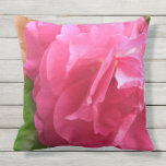 Beautiful Pink Rose Outdoor Pillow