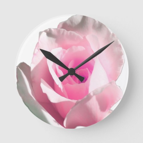 Beautiful Pink Rose Photography Round Clock