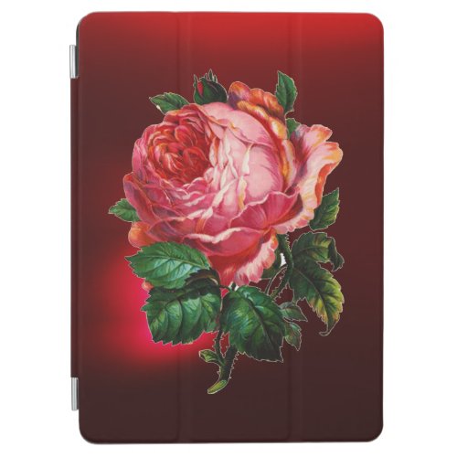 BEAUTIFUL PINK ROSE RED BLACK DAMASK RUBY iPad AIR COVER