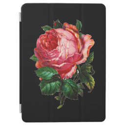 BEAUTIFUL PINK ROSE RED BLACK DAMASK RUBY iPad AIR COVER