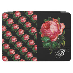 BEAUTIFUL PINK ROSE RED BLACK MONOGRAM iPad AIR COVER