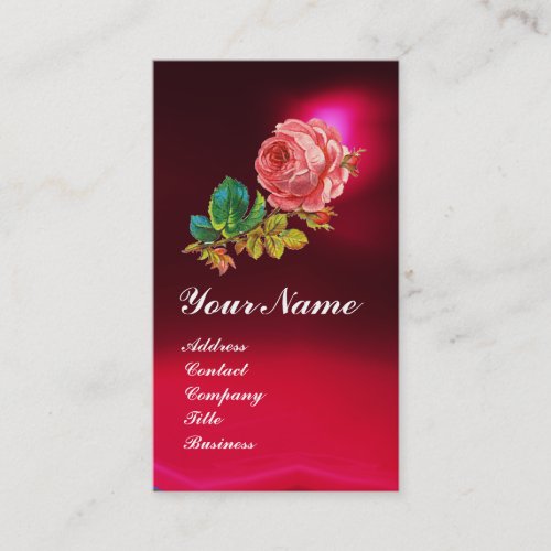 BEAUTIFUL PINK ROSE Red Burgundy Business Card