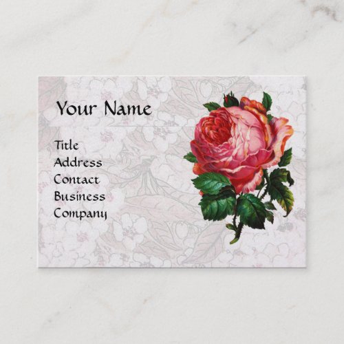 BEAUTIFUL PINK ROSERED WAX SEAL White Pearl Paper Business Card