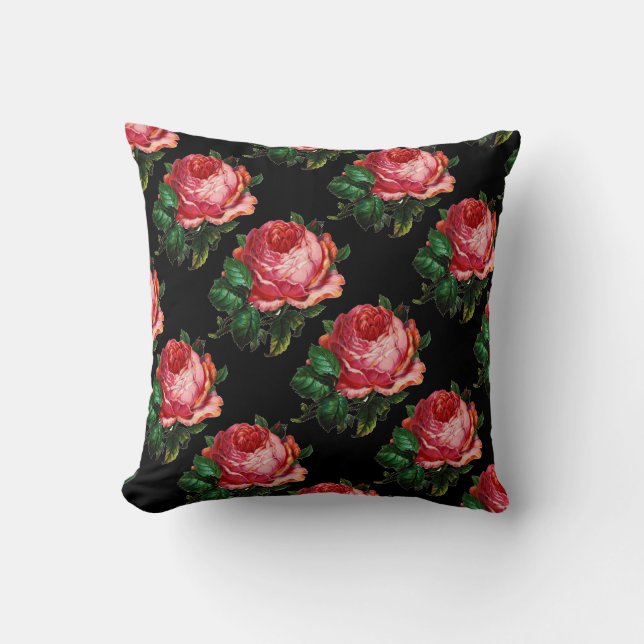 BEAUTIFUL PINK ROSE THROW PILLOW (Front)
