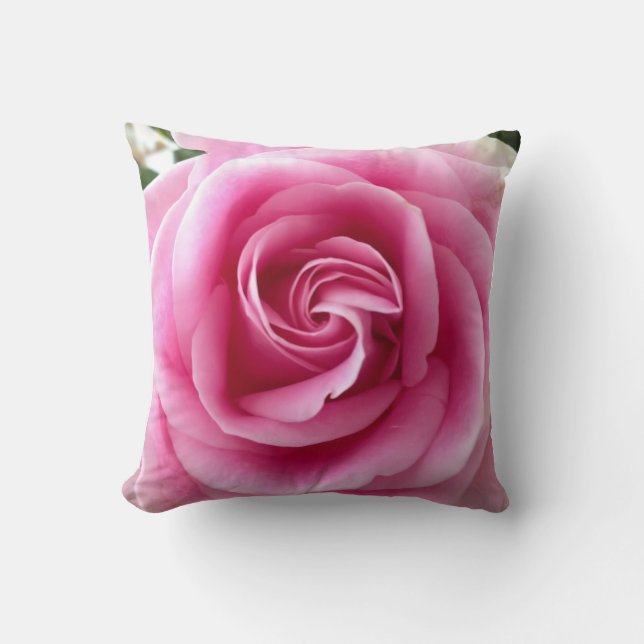 Beautiful Pink Rose Throw Pillow (Front)