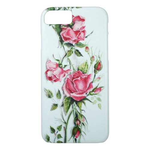 BEAUTIFUL PINK ROSES AND ROSEBUDS iPhone 87 CASE