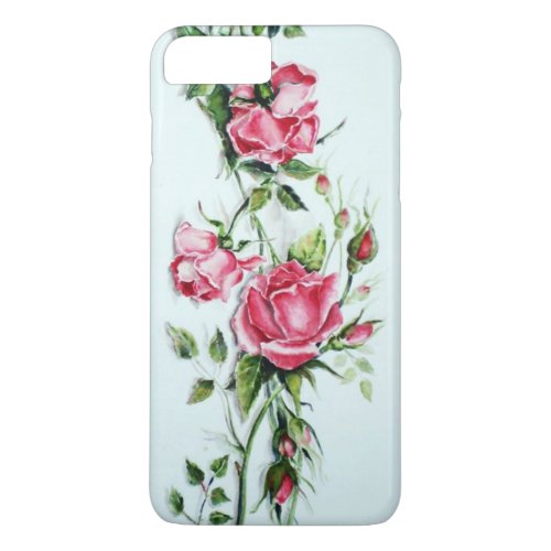 BEAUTIFUL PINK ROSES AND ROSEBUDS iPhone 8 PLUS7 PLUS CASE