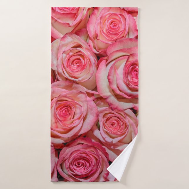 Beautiful pink roses bath towel (Bath Towel)