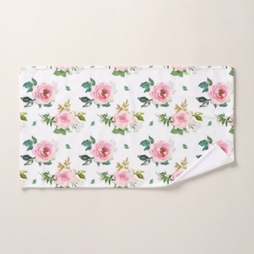 Beautiful Pink Roses Bath Towel Set | Zazzle