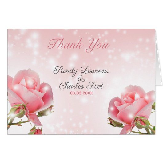 Beautiful Pink Roses Cards (Front Horizontal)