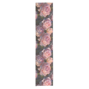 Beautiful Pink Roses Custom Flower Table Runner
