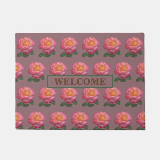 Beautiful Pink Roses Doormat