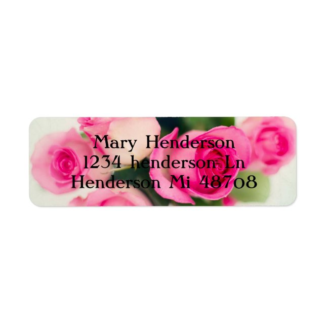 Beautiful Pink Roses Label (Front)