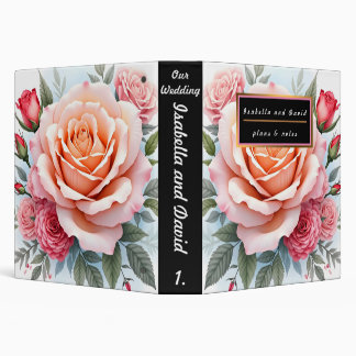 Beautiful Pink Roses Luxury Modern Collection 3 Ring Binder