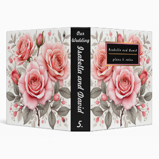 Beautiful Pink Roses Luxury Popular Collection 3 Ring Binder