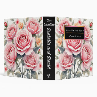 Beautiful Pink Roses Luxury Trendy Collection 3 Ring Binder