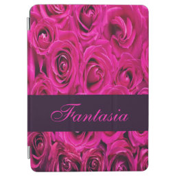 Beautiful pink roses monogram iPad air cover