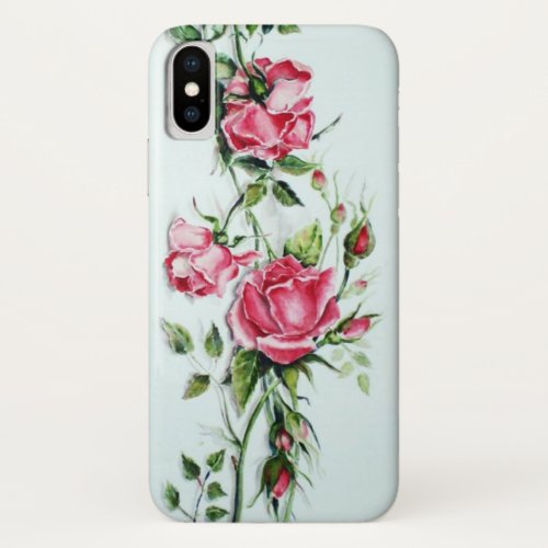 BEAUTIFUL PINK ROSES ND ROSEBUDS iPhone X CASE