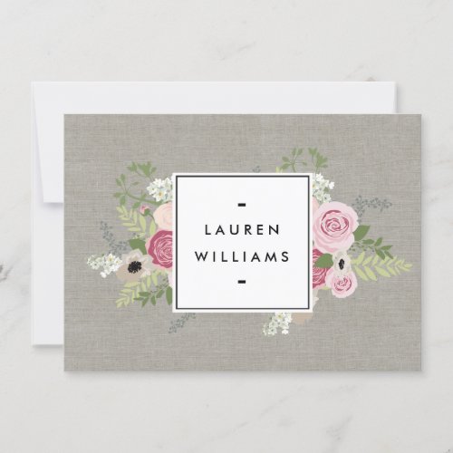 Beautiful Pink Roses on Linen Gift Certificate