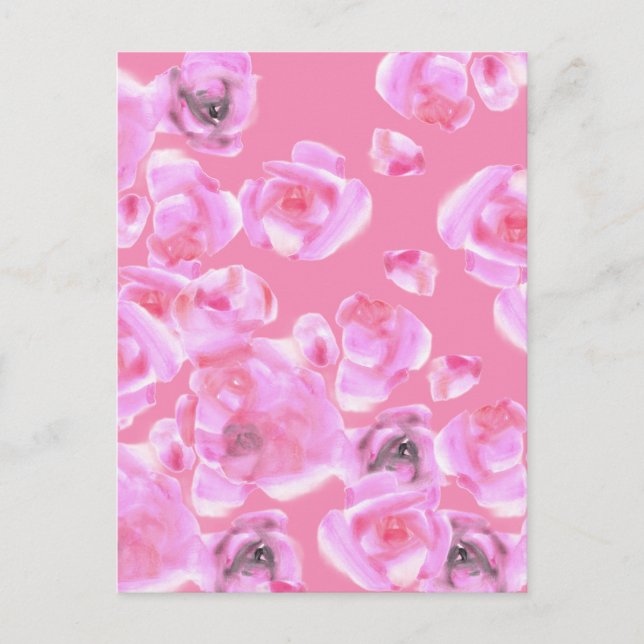 Beautiful Pink Roses Postcard (Front)