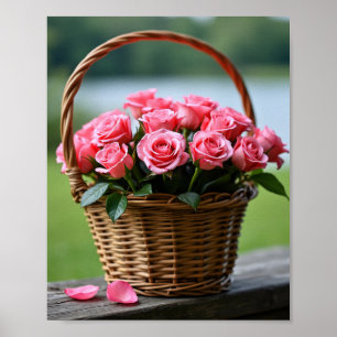 beautiful pink roses poster