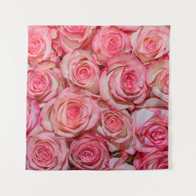 Beautiful pink roses tapestry (Front)