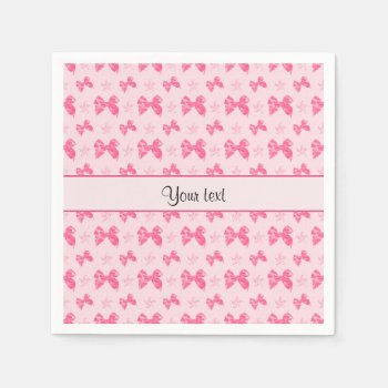 Beautiful Pink Satin Bows Paper Napkins by kye_designs at Zazzle