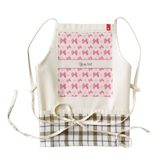 Beautiful Pink Satin Bows Zazzle HEART Apron