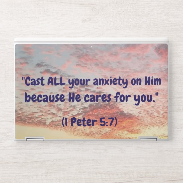Beautiful Pink Sky Bible Verse Print HP Laptop Skin (Front)