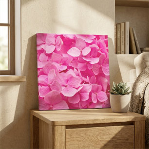 Beautiful Pink Spring Hydrangea Flower Photography Canvas Print