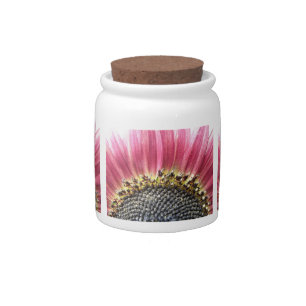 Beautiful Pink Sunflower Candy Jar