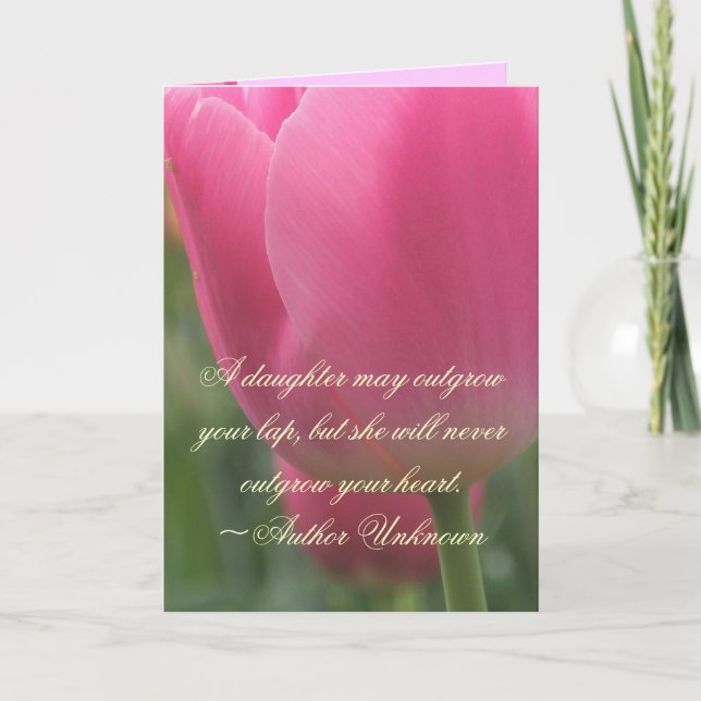 Beautiful Pink Tulip Daughter Birthday Card (Front)