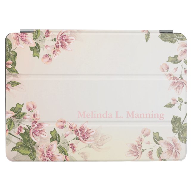 Beautiful Pink Victorian Floral Flowers iPad Air Cover (Horizontal)