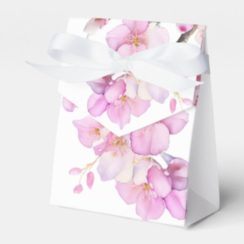 Beautiful pink watercolor cherry blossoms  favor boxes