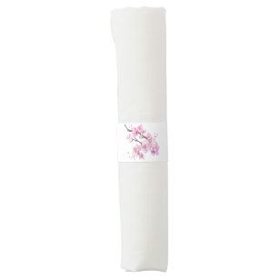 Beautiful pink watercolor cherry blossoms  napkin bands