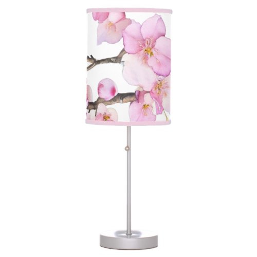 Beautiful pink watercolor cherry blossoms  table lamp