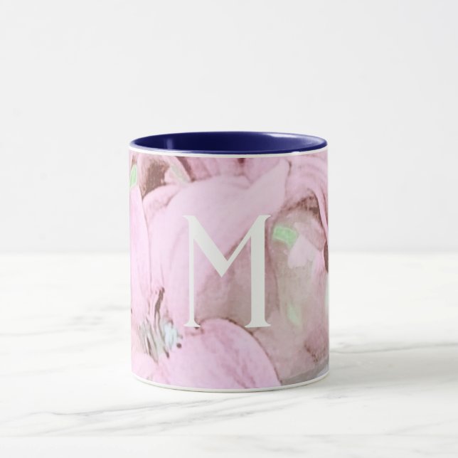 Beautiful Pink Watercolor Flower Mug (Center)