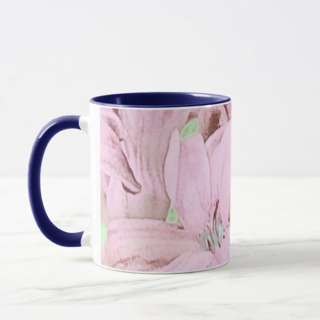 Beautiful Pink Watercolor Flower Mug (Left)