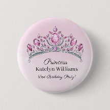 Beautiful Pink Watercolor Princess Birthday