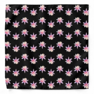 Beautiful Pink White Lotus Flower Pattern Bandana