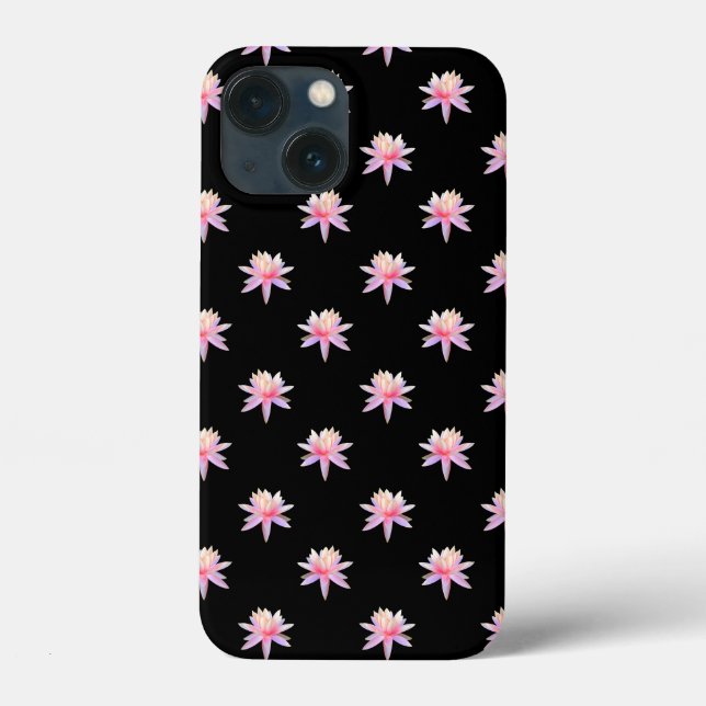 Beautiful Pink White Lotus Flower Pattern Case-Mate iPhone Case (Back)