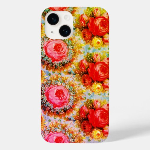 BEAUTIFUL PINK YELLOW RED ROSES AND BLUE FLOWERS Case_Mate iPhone 14 CASE