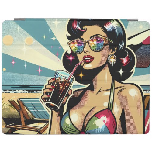 Beautiful Pinup Woman with a Cola on the Beach iPad Smart Cover